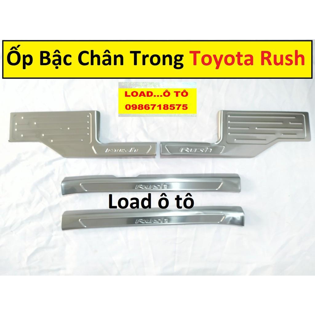 Ốp Bậc Cửa, Nẹp Bước Chân Trong, Ngoài Xe Toyota Rush 2019-2021 Trong, Ngoài Cao Cấp, Chất Liệu Inox Cao Cấp