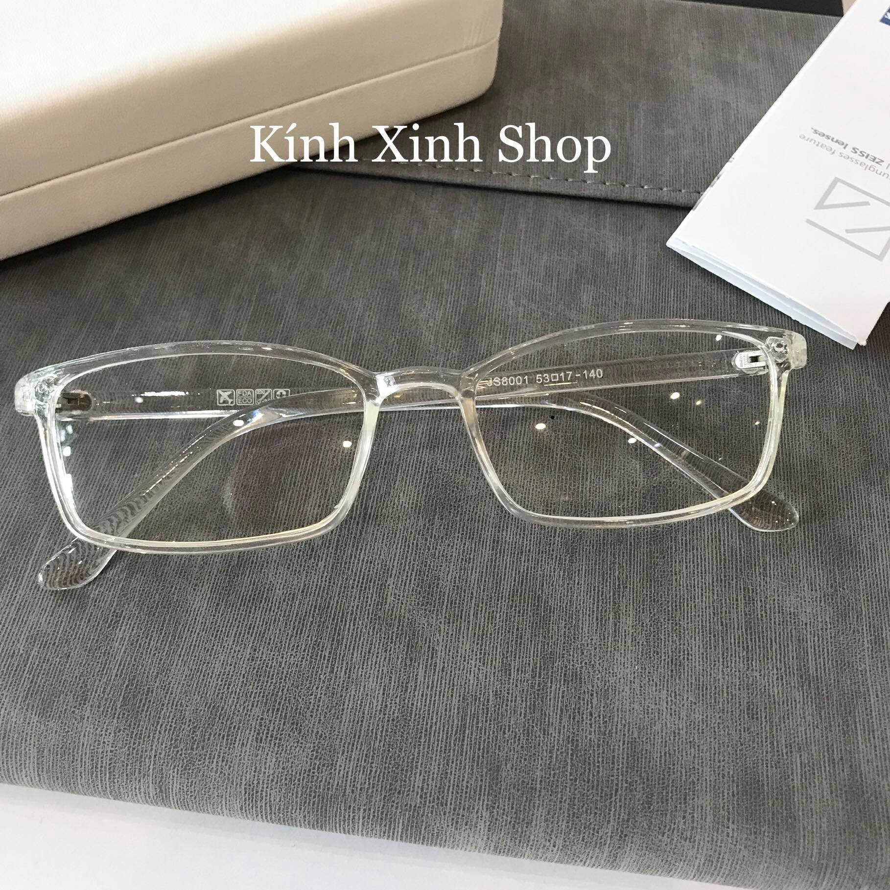 Kính Giả Cận, Gọng Kính Cận Nam Nữ Mắt Vuông Trong Suốt Không Độ - KÍNH XINH SHOP