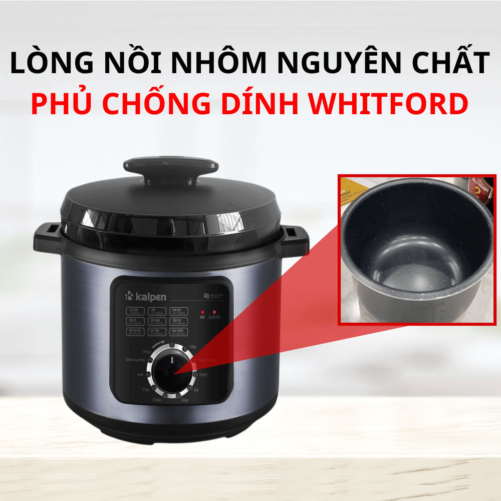 Nồi áp suất điện Kalpen P4 dung tích 6L, công suất 1000W, bảo hành 24 tháng chuẩn Đức - Hàng chính hãng