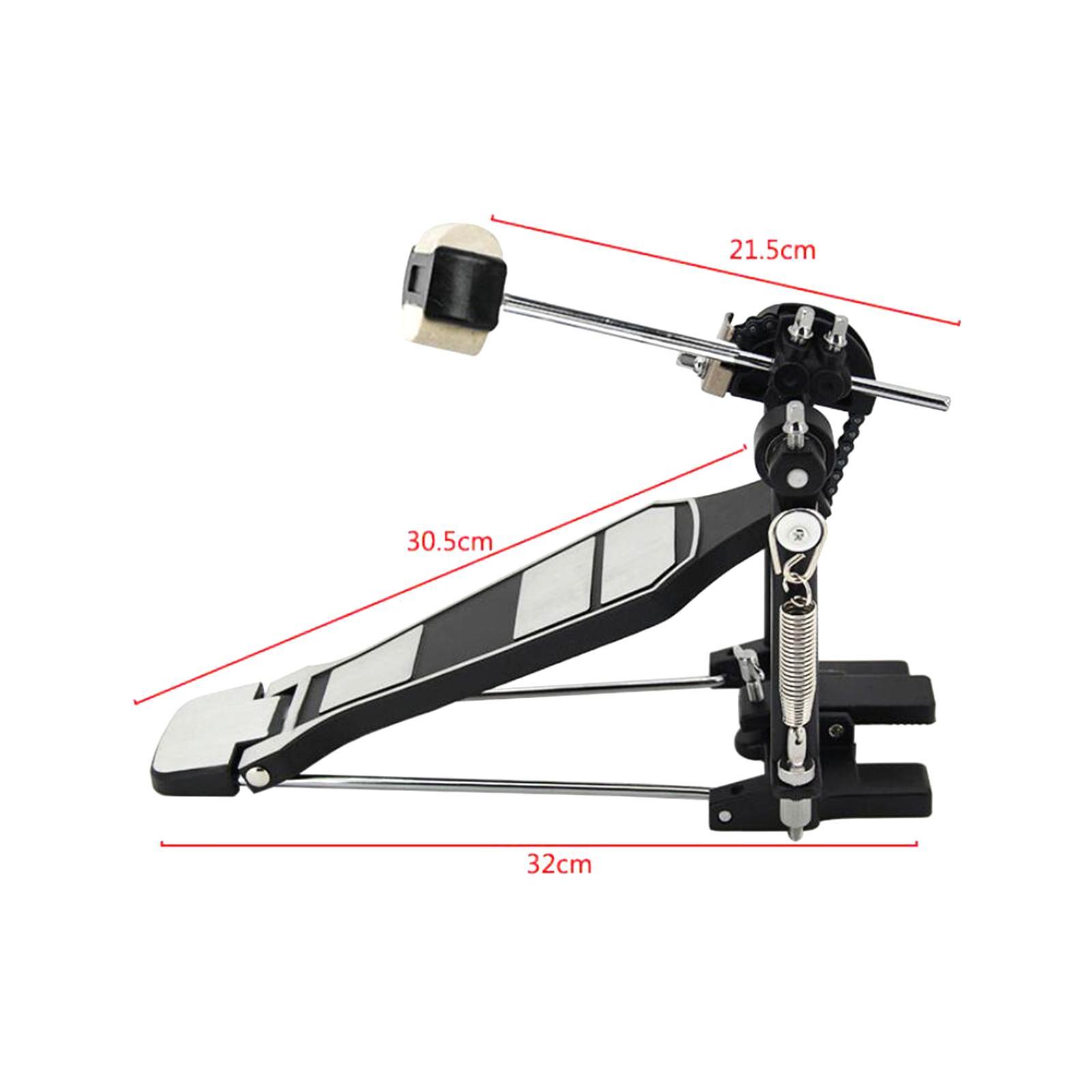 Bass Drum Pedal, Double Chain Drive Brass Pedal, Professional Durable