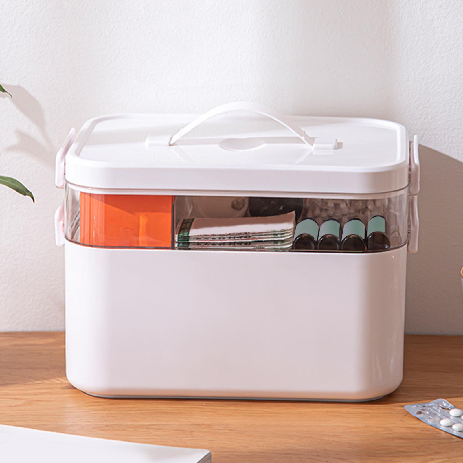 Family First Aid Medical Box Storage Case Double Layer for Sewing Sports Car