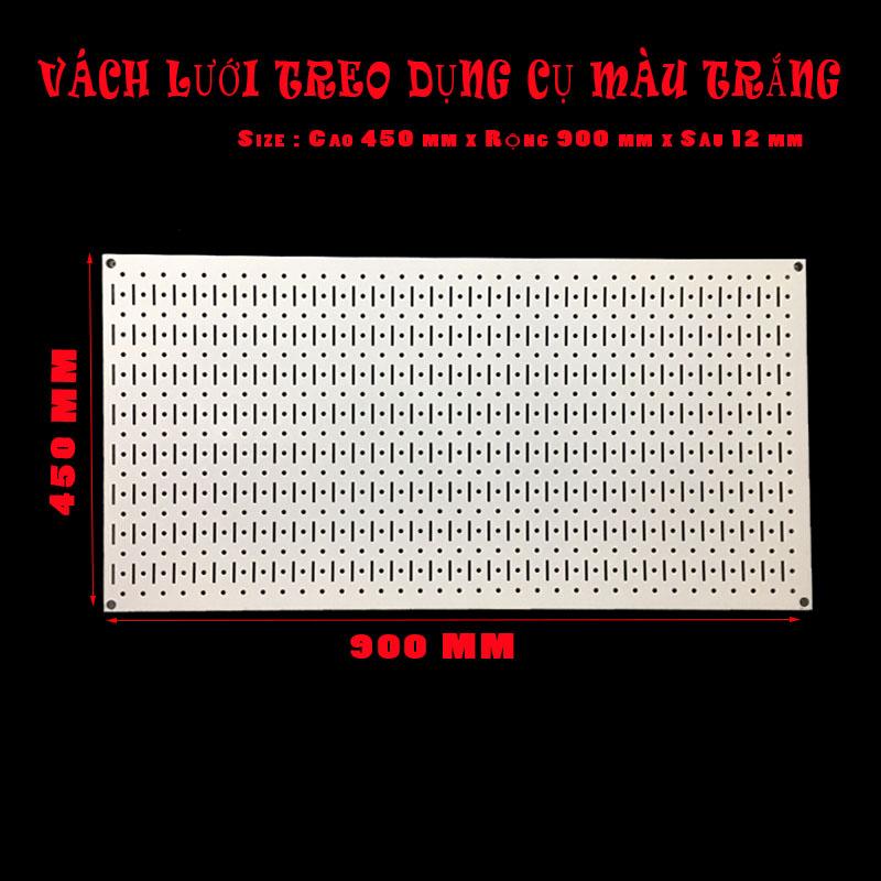 Vách lưới pegboard treo tường treo dụng cụ màu Trắng