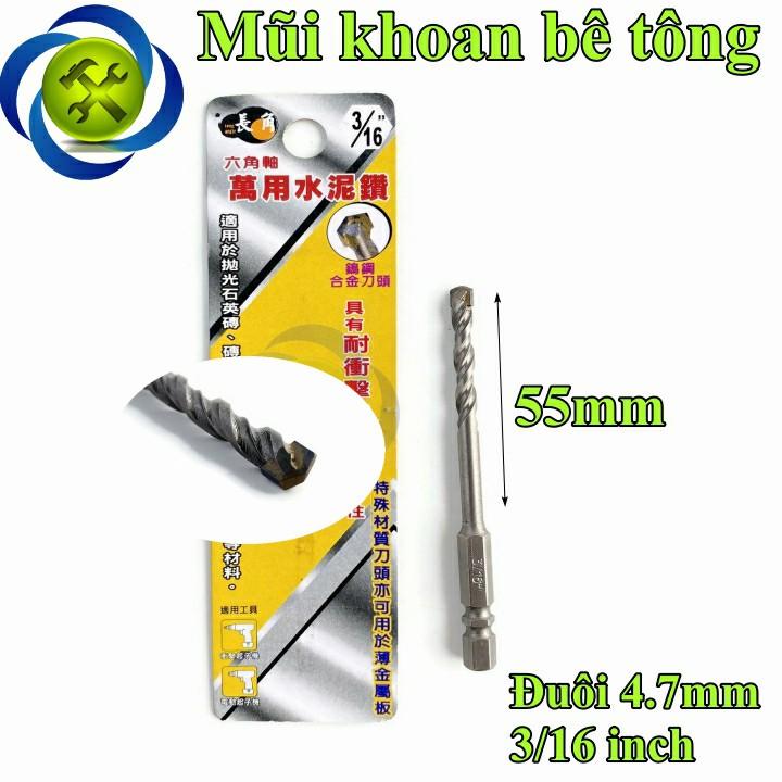 Mũi khoan bê tông đuôi lục giác 4.7mm 3/16 inch LA0021