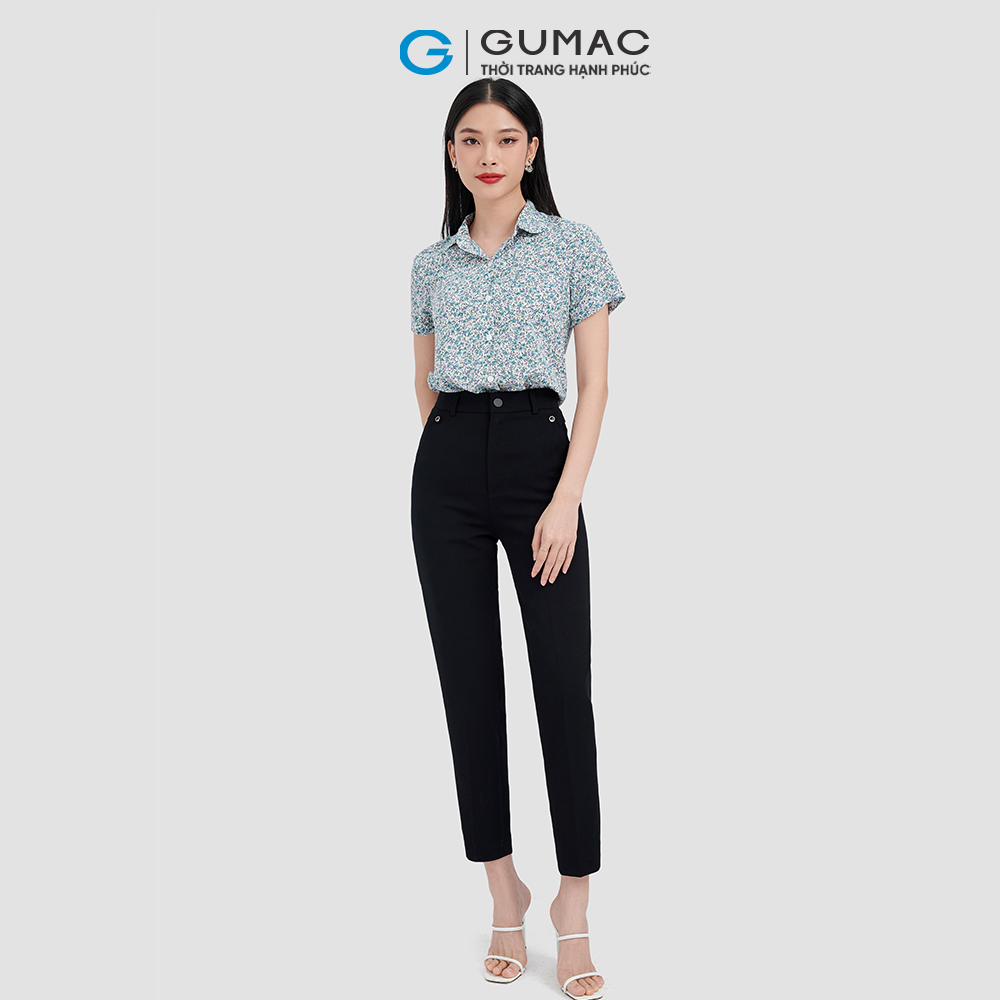 Quần tây nữ GUMAC QC10027 ống đứng trang trí nút công sở nhiều màu