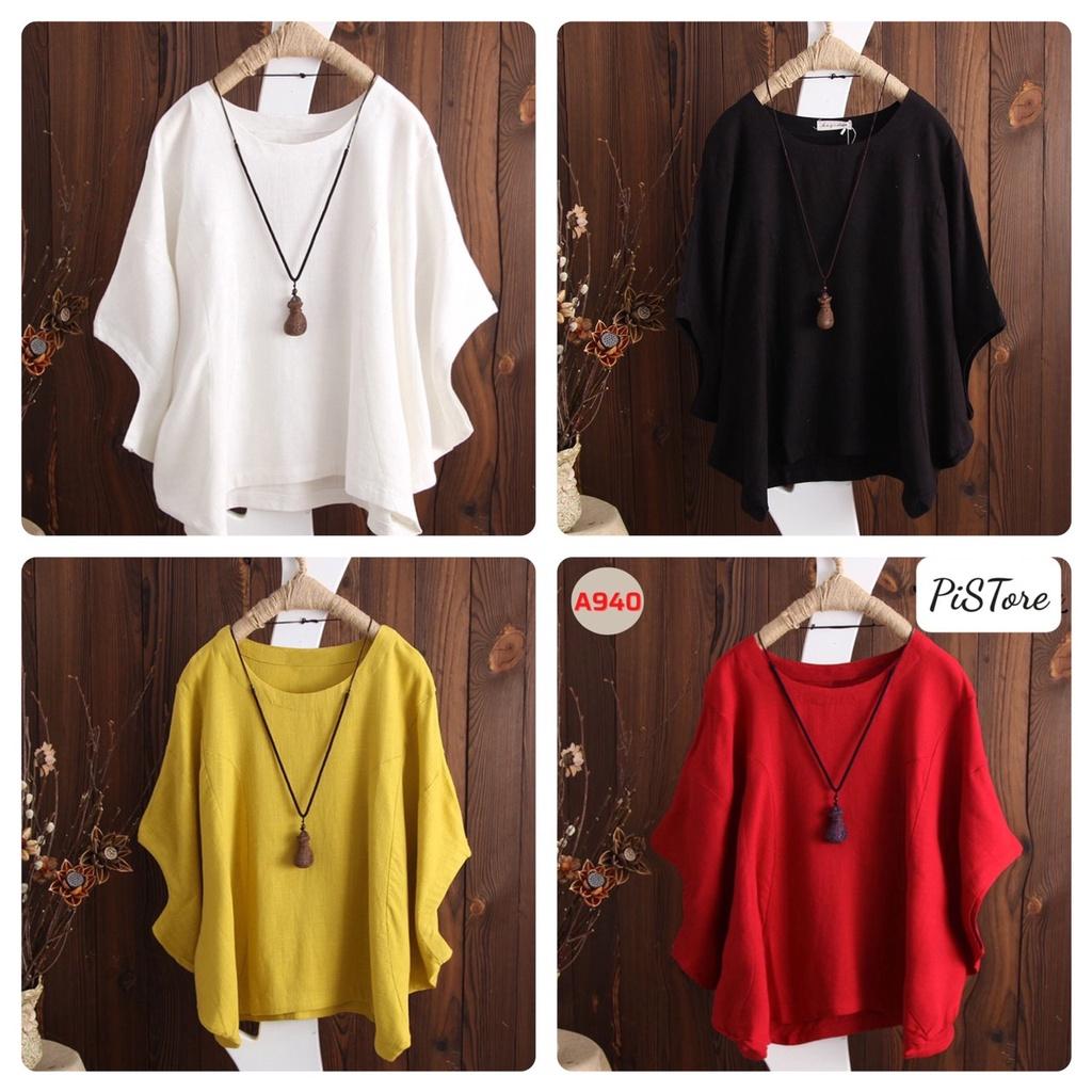 ️Có Big Size️ Áo Kiểu Trung Niên Trẻ Trung Tay Cánh Dơi Form Rộng Giấu Bụng Hàn Quốc,Thời Trang U30+