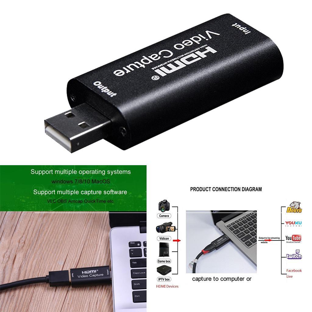 To USB Card 1080P for Game/ Black