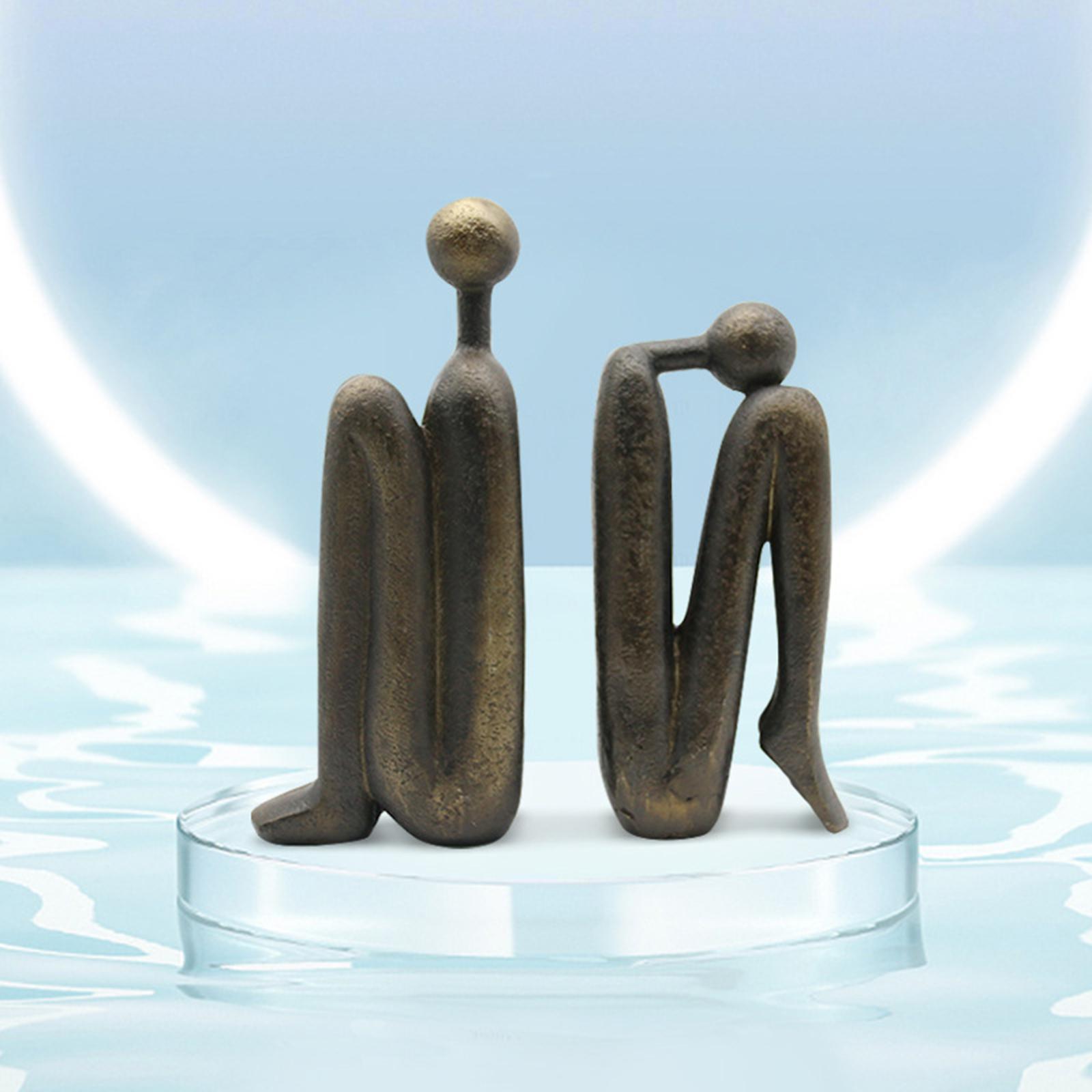 Thinker Bookends Figurine Bookend Sculpture Ornament Living Room Desktop Decorative Bookends Book Stand Nordic Bookends for Shelves