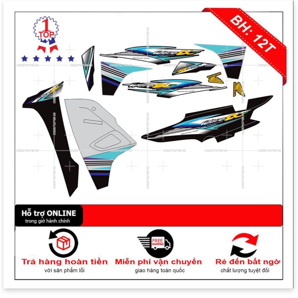 Tem rời wave a 2017 xanh đen