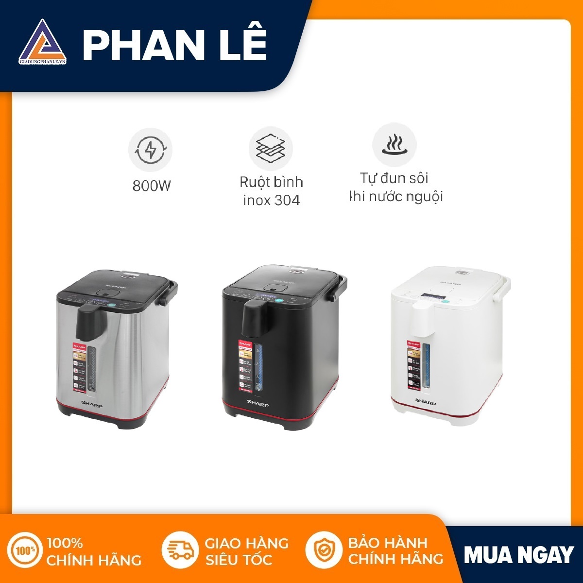 Bình thủy điện Sharp KP-40EBV-BK/WH/ST 4 lít - Hàng chính hãng