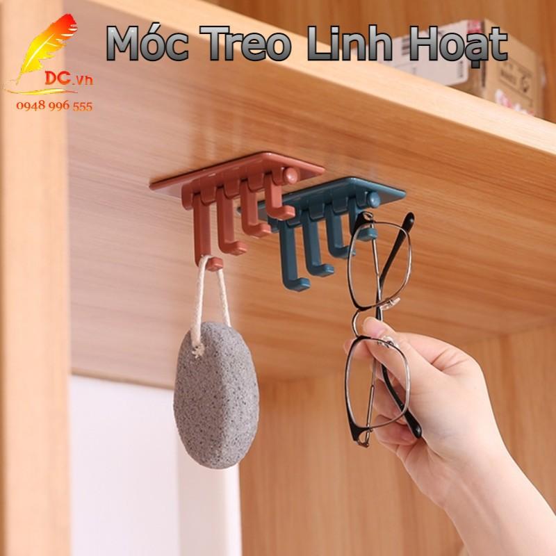 Móc Treo Thông Minh 4 Chấu Xoay 180 Độ Dán Tường Chắc Chắn Đa Năng Tiện Dụng