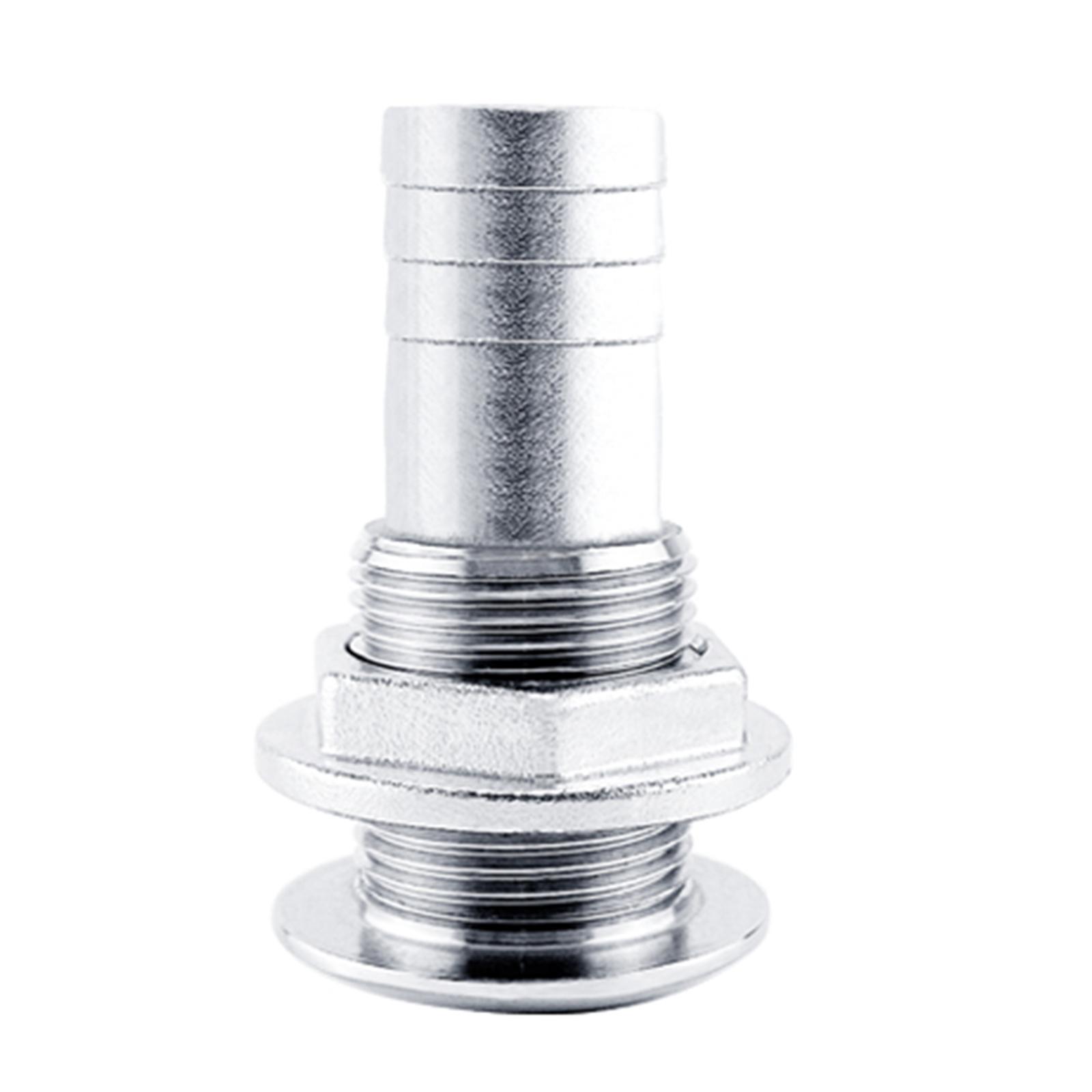 Replacement Marine Hardware Stainless Steel Yacht Thru Hull Plumbing Fitting Water Outlet Port Rust Proof for 3/4" or 1" Hose Outdoor Boat Accessories
