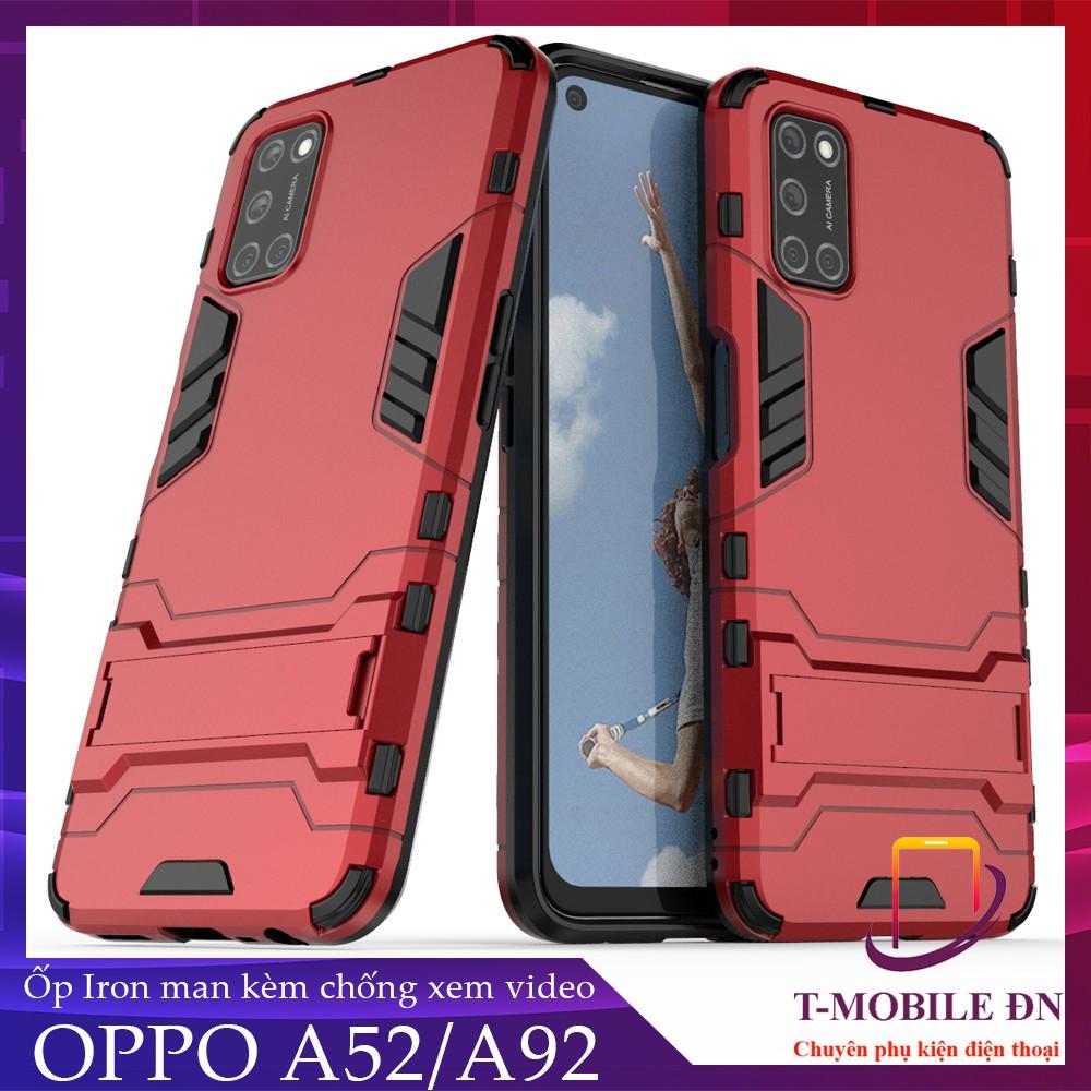 Ốp lưng cho Oppo A52 A53 A92 A93 A94 IRON - MAN chống sốc bảo vệ viền và camera kèm chống xem video tiện lợi