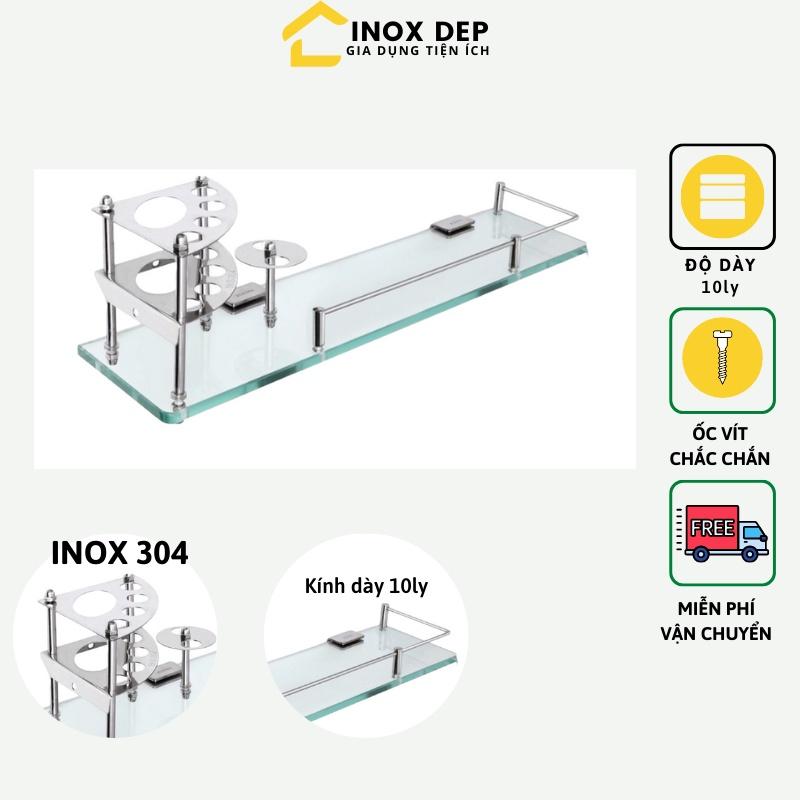 Bộ sản phẩm nhà tắm thông minh cao cấp máng khăn kệ xà bông inox giá treo giấy vệ sinh kệ kính