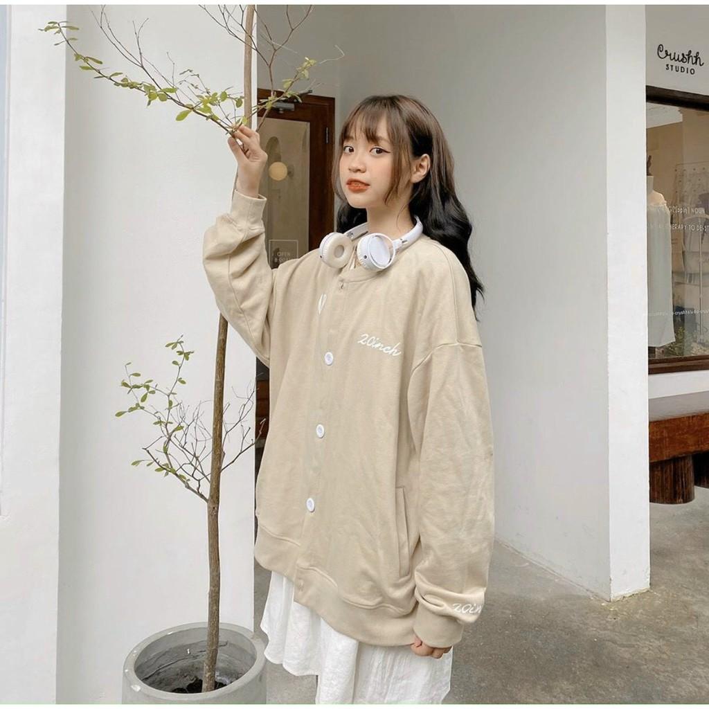 Áo khoác nỉ unisex form rộng cardigan 20INCH ulzzang