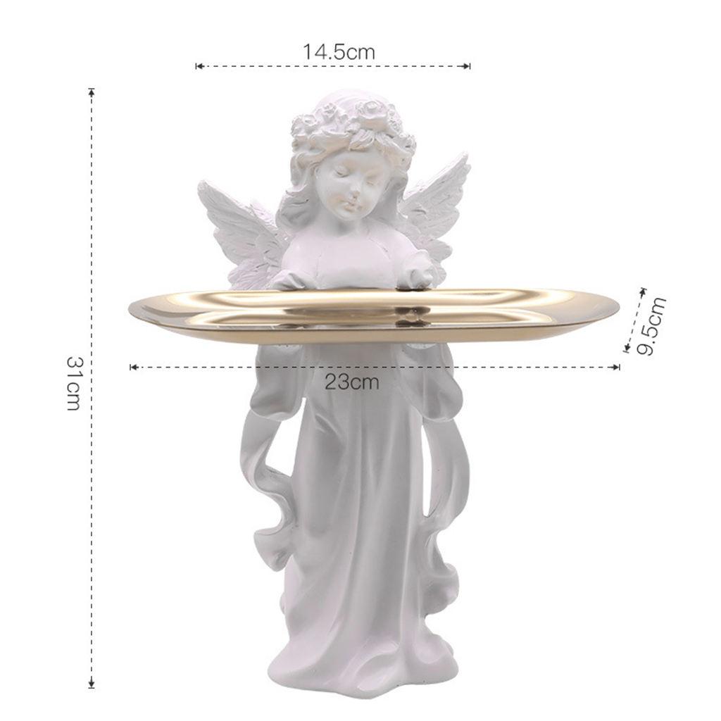 Angel Statue Vanity Tray Jewelry Organizer Dresser Perfume Storage Decor