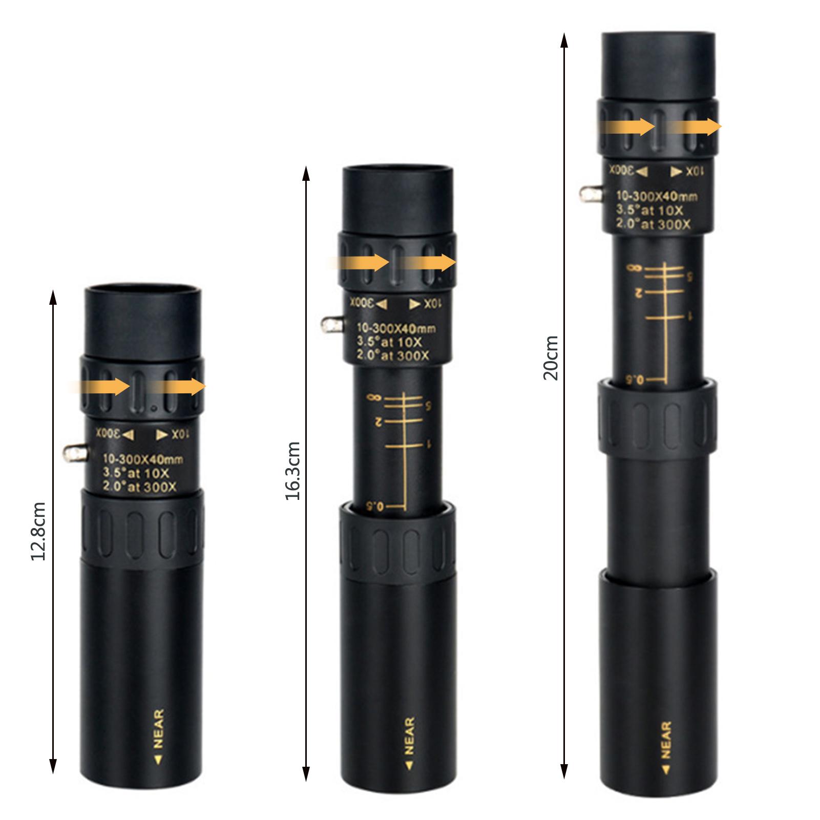 10-300X40mm Monocular Telescope with Smartphone Holder Tripod for Bird Watching Hunting Camping Hiking Travelling