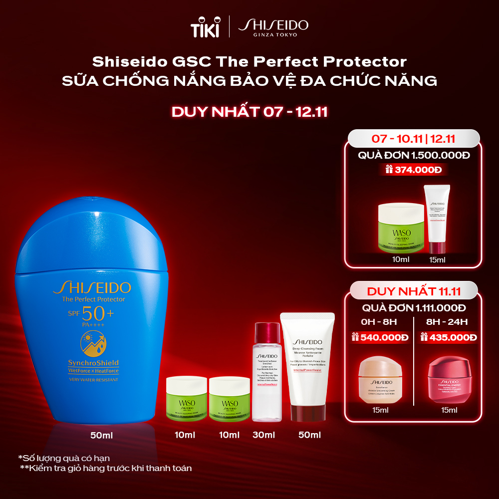 Bộ Sản Phẩm Sữa chống nắng Shiseido GSC Perfect Protector 50ml