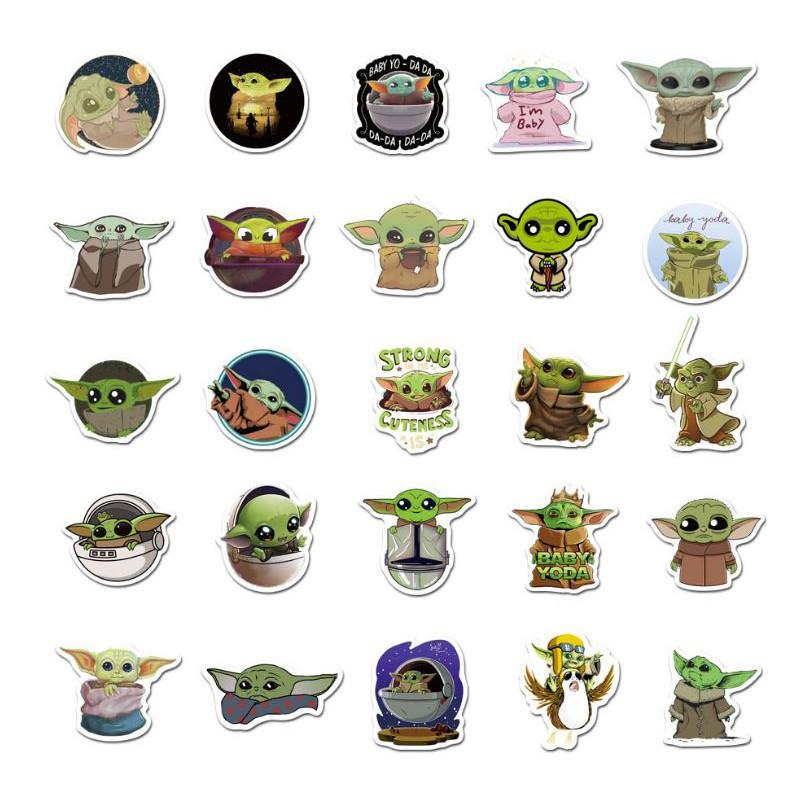 Sticker dán cao cấp Baby Yoda Cực COOL ms#181