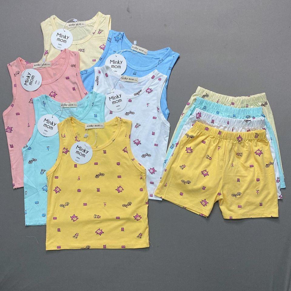 Bộ ba lỗ cho bé Bộ sát nách Minky mom cho bé trai bé gái chất thun lạnh cao cấp siêu mềm siêu mịn