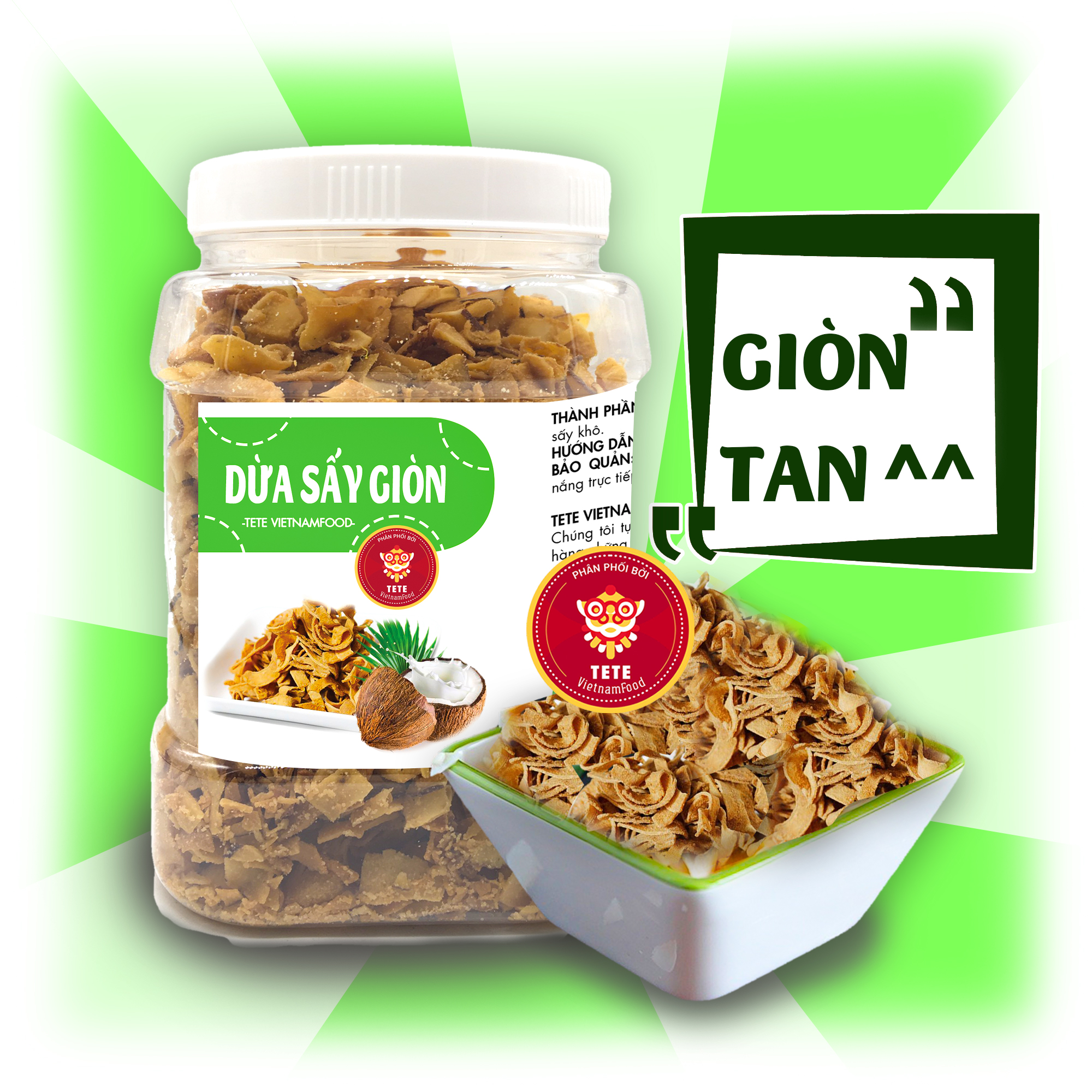 Dừa Sấy Bến Tre TETE 500 gram