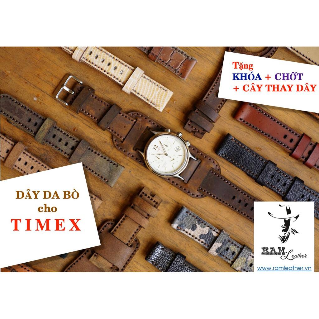 DÂY TIMEX DA BÒ VEGTAN Ý - RAM LEATHER - TẶNG KHÓA, CHỐT, CÂY THAY DÂY