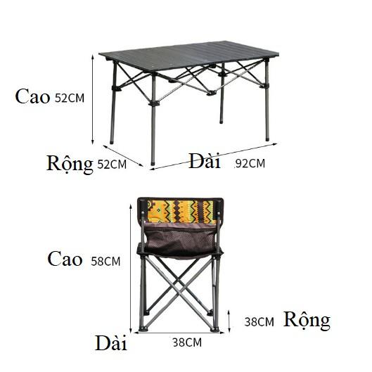 Bàn ghế dã ngoại có 6 ghế 1 bàn cao cấp