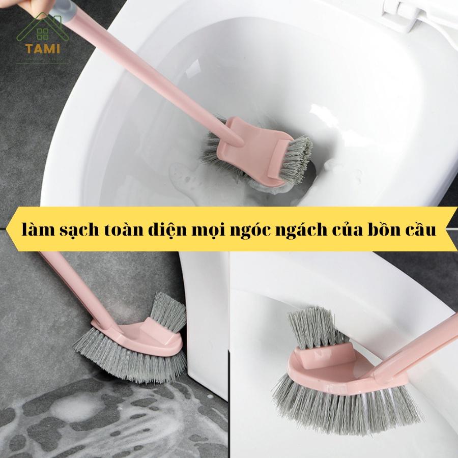 Cây chà cọ nhà vệ sinh bồn cầu thiết kế 2 đầu chà mọi ngóc ngách, cọ toilet mẫu mới 2022 loại cán dài cầm không bẩn tay