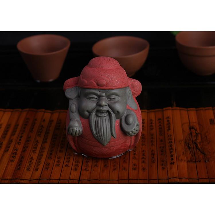 Bộ tượng Tam đa Phúc Lộc Thọ mini nhiều mẫu bằng gốm tử sa, tượng trang trí phong thủy bàn làm việc, bàn trà
