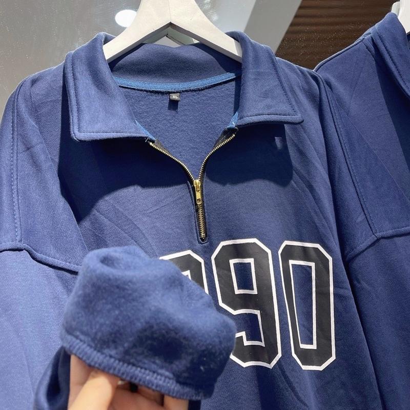 áo sweater có cổ 1998 màu xanh unisex ảnh thật SSSTore ( nam nữ mặc đều được