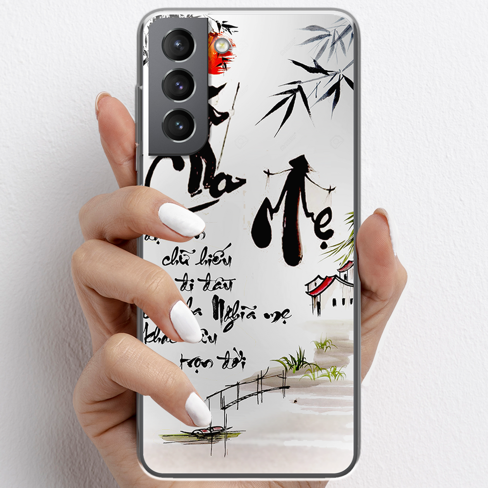 Ốp lưng cho Samsung Galaxy S21, S21+, Galaxy S21 FE nhựa TPU mẫu Thư pháp cha mẹ