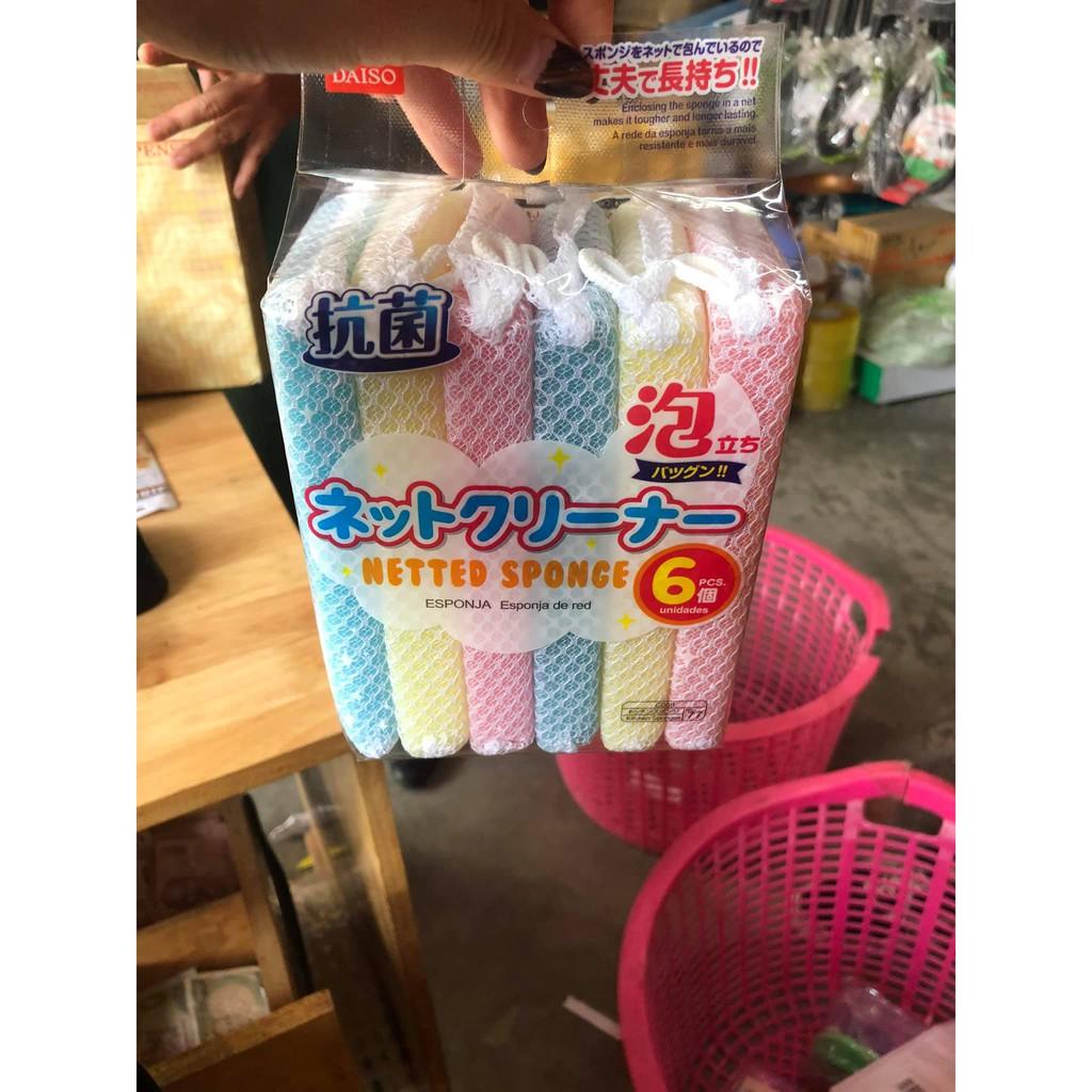 SET 6 MIẾNG RỬA BÁT TẠO BỌT DAISO NHẬT BẢN