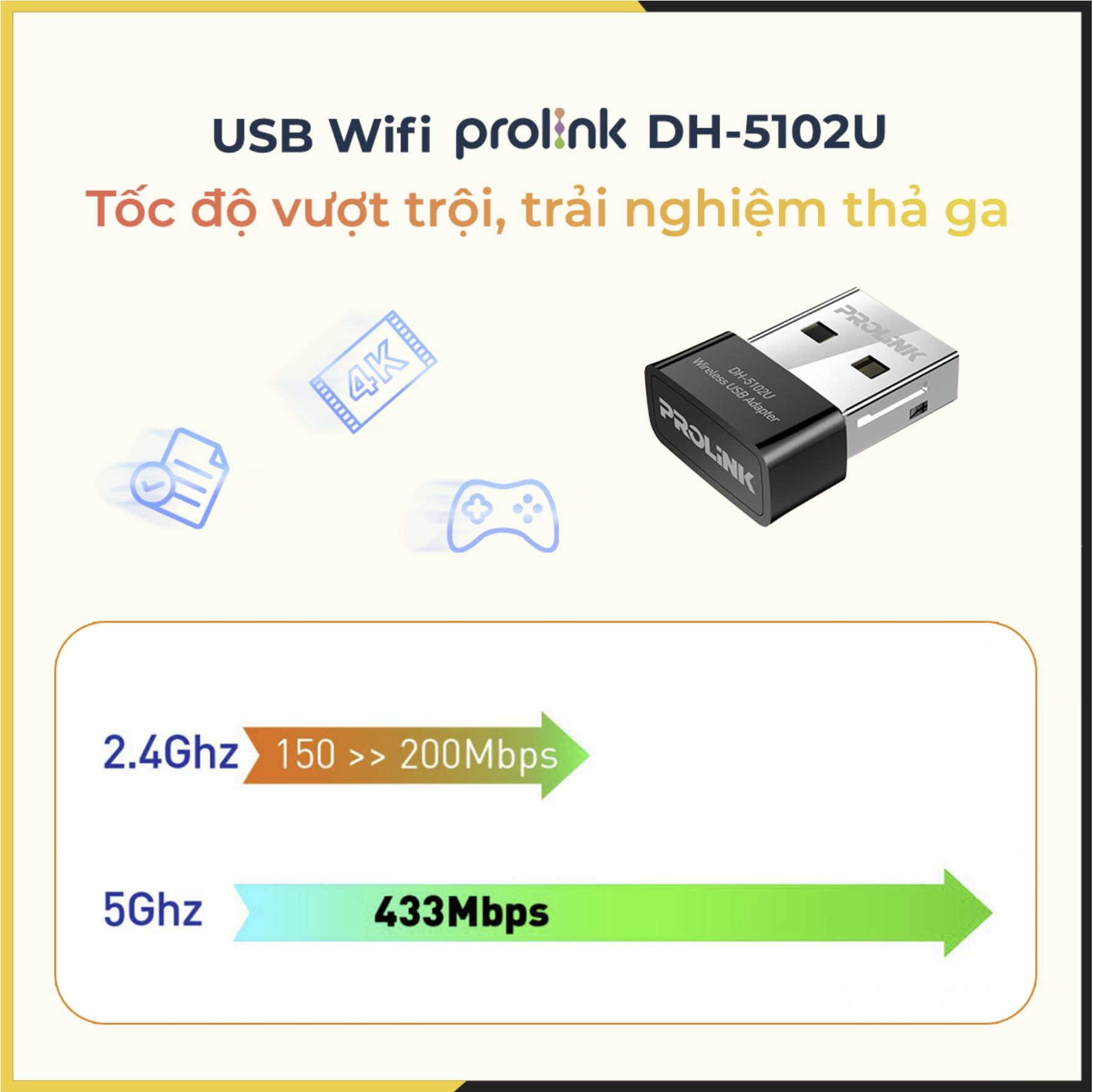 USB Wifi Prolink DH-5102U - Hàng Chính Hãng