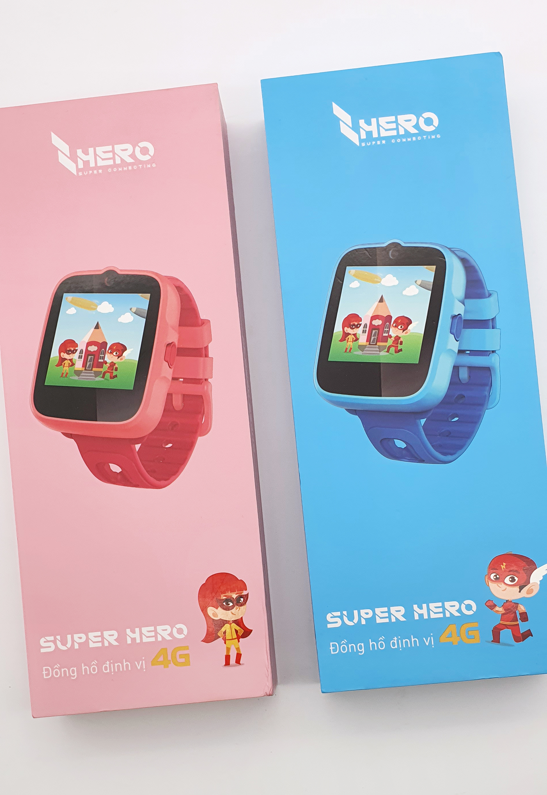 Đồng hồ định vị trẻ em Masstel Super Hero 4G Màu Hồng - Hàng Chính hãng