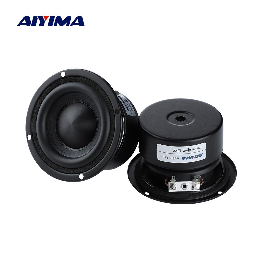 Aiyima 2pcs loa loa 3 inch trình điều khiển 4 8 ohm 25W Audio Bass Loa Color: Square 8 Ohm Speaker