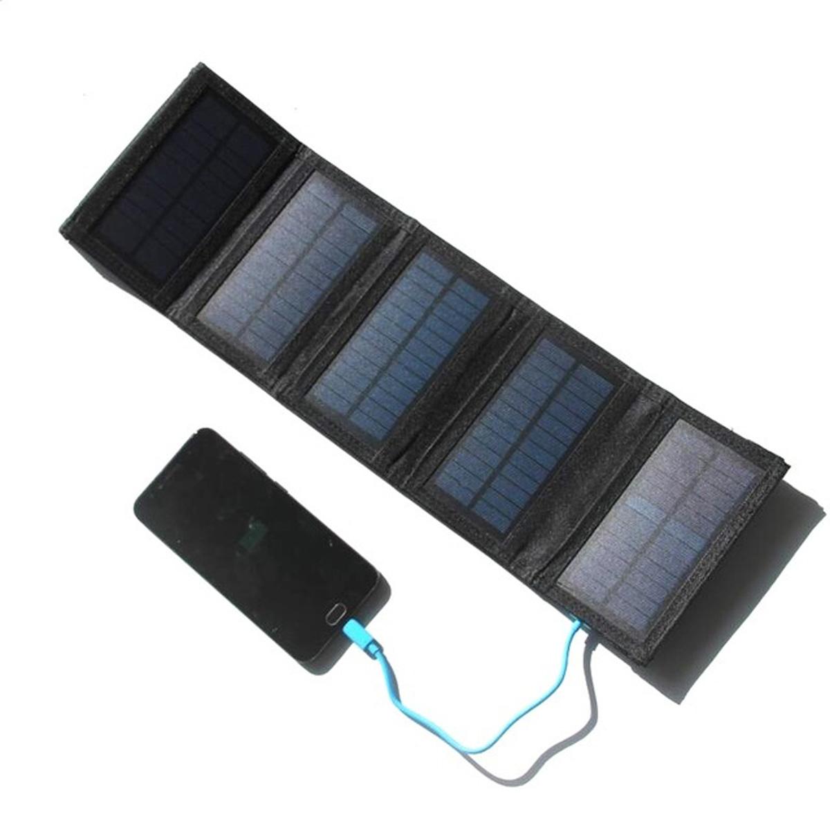 Bảng điều khiển năng lượng mặt trời Polysilicon hiệu suất cao có thể gập lại Excellway 150W Bộ sạc pin di động 5V Cổng USB Ngân hàng điện chống nước Màu sắc: 5 IN 1