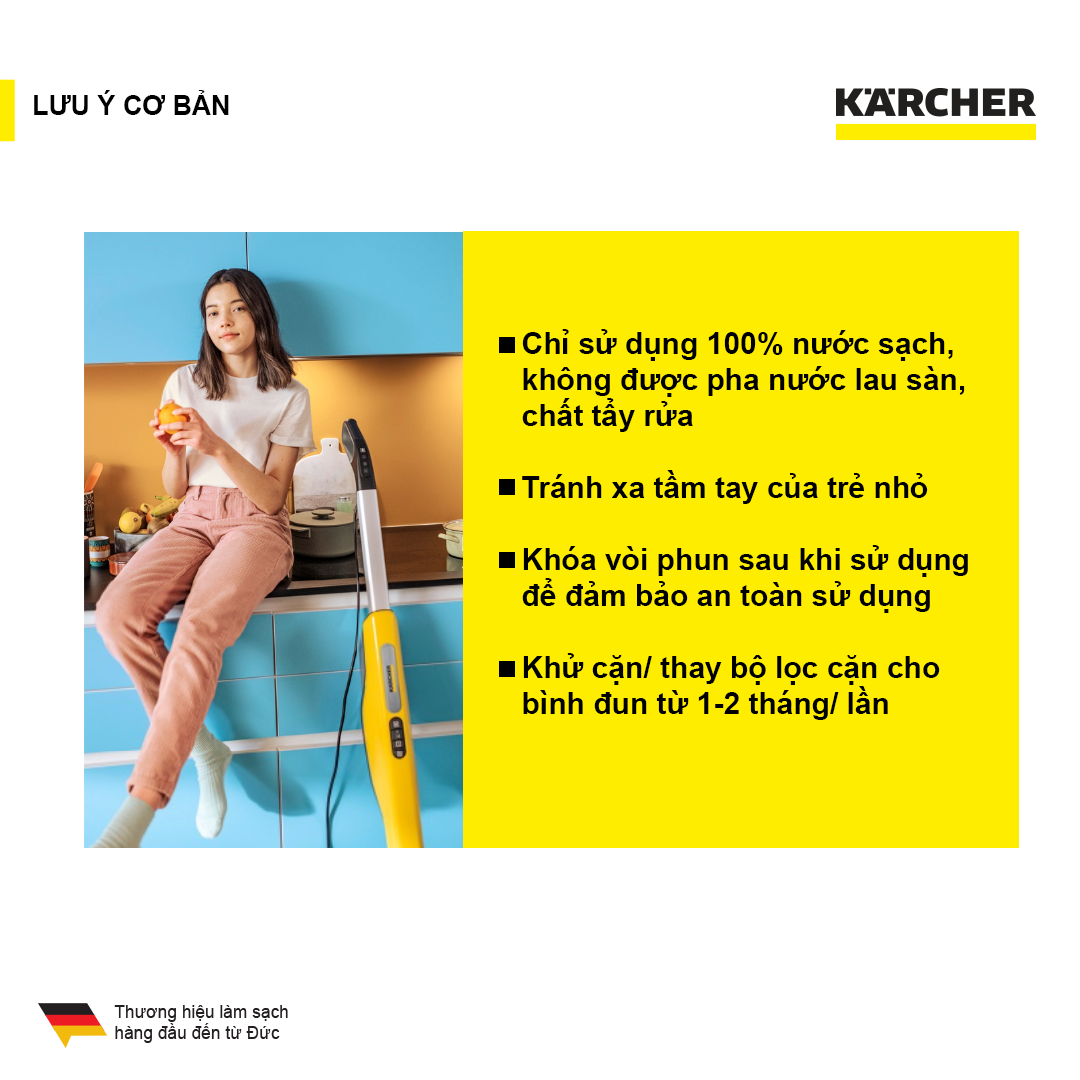 Máy làm sạch bằng hơi nước nóng Karcher SC 3 Upright EasyFix