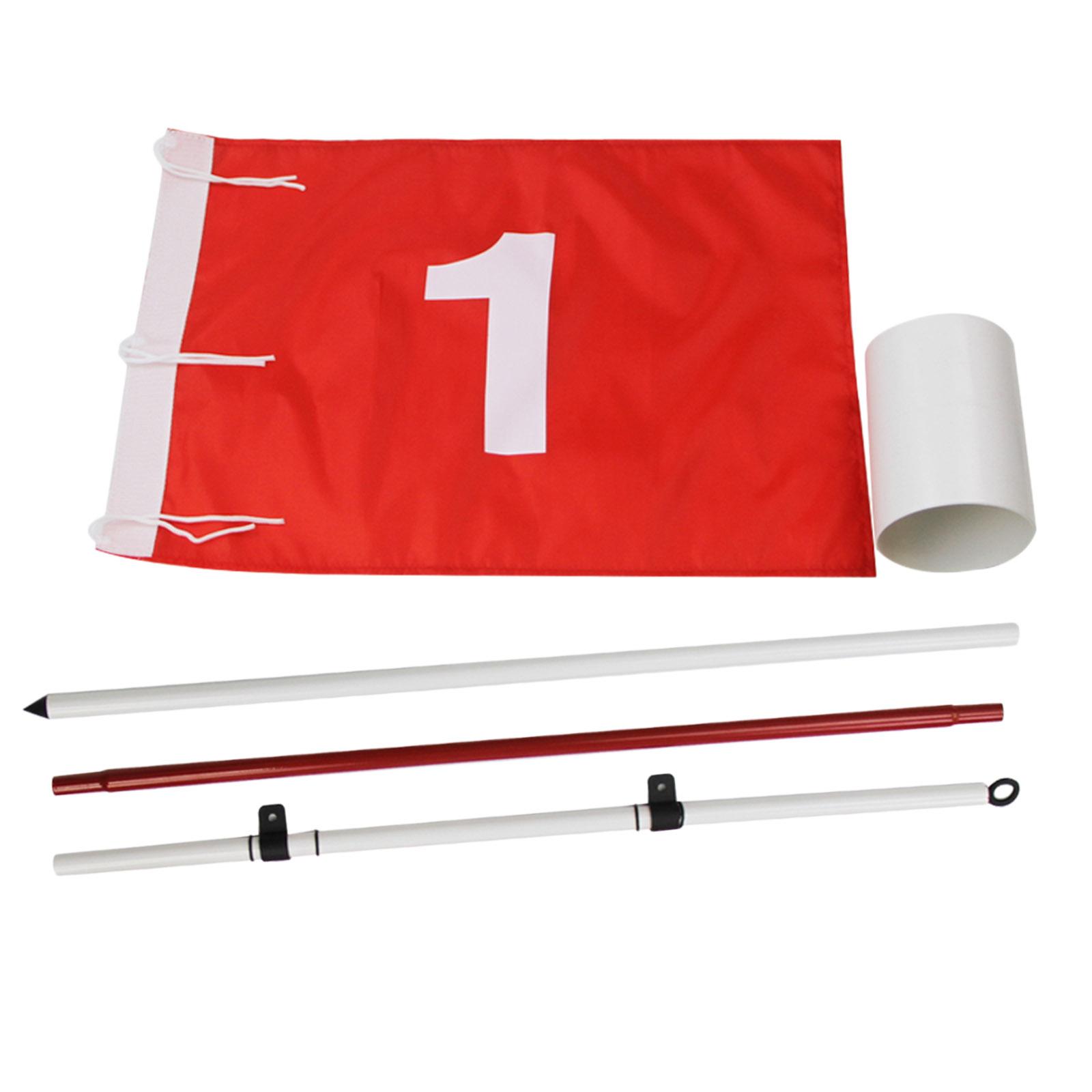 Portable 3-Section Golf Flagsticks Set Golf Practice Hole Cup Putting Green Flag All 6 ft Golf Pin Flags