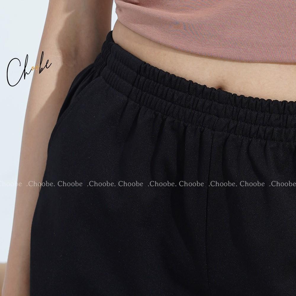 Quần đùi nữ Choobe cạp chun năng động short thể thao thoáng mát kiểu trơn basic - QS03