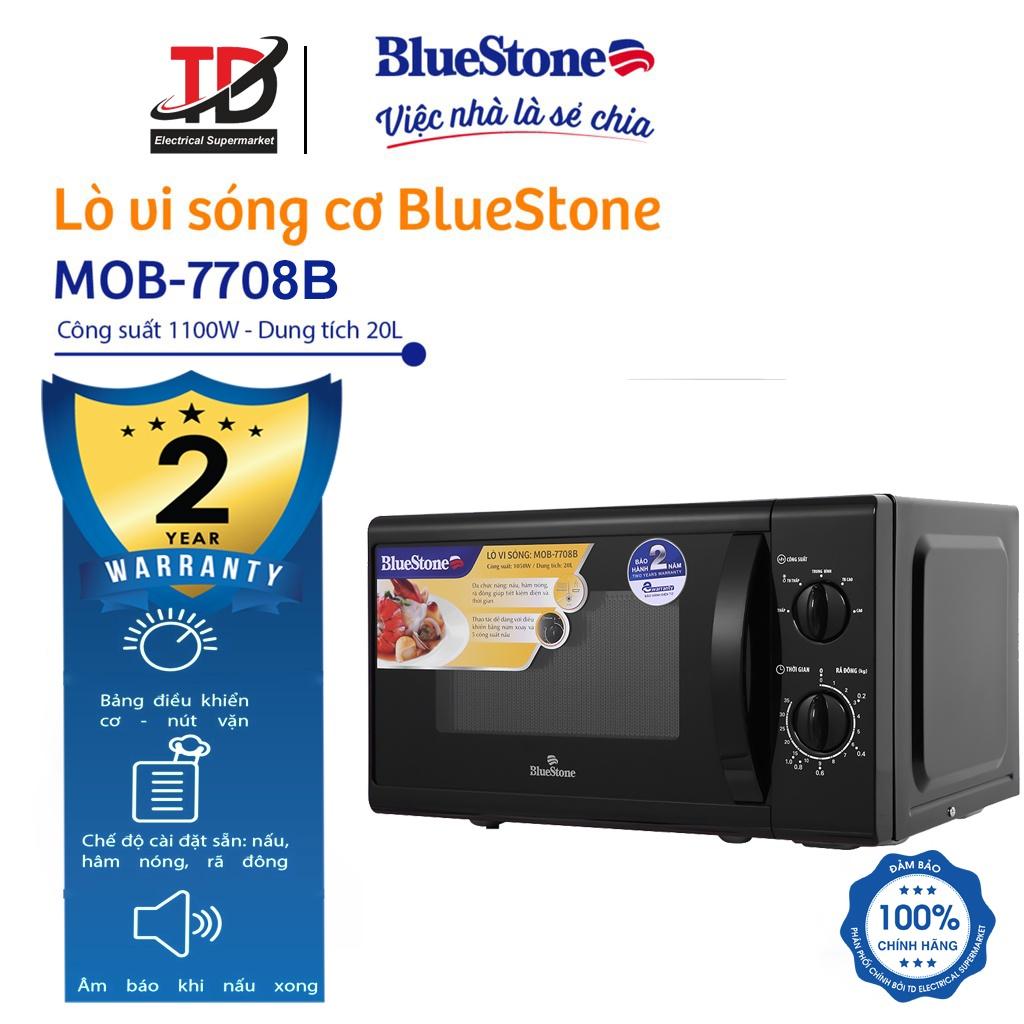 Lò Vi Sóng BlueStone MOB-7708B, Dung Tích 20L, Công Suất Cao 1100W , Hàng chính hãng