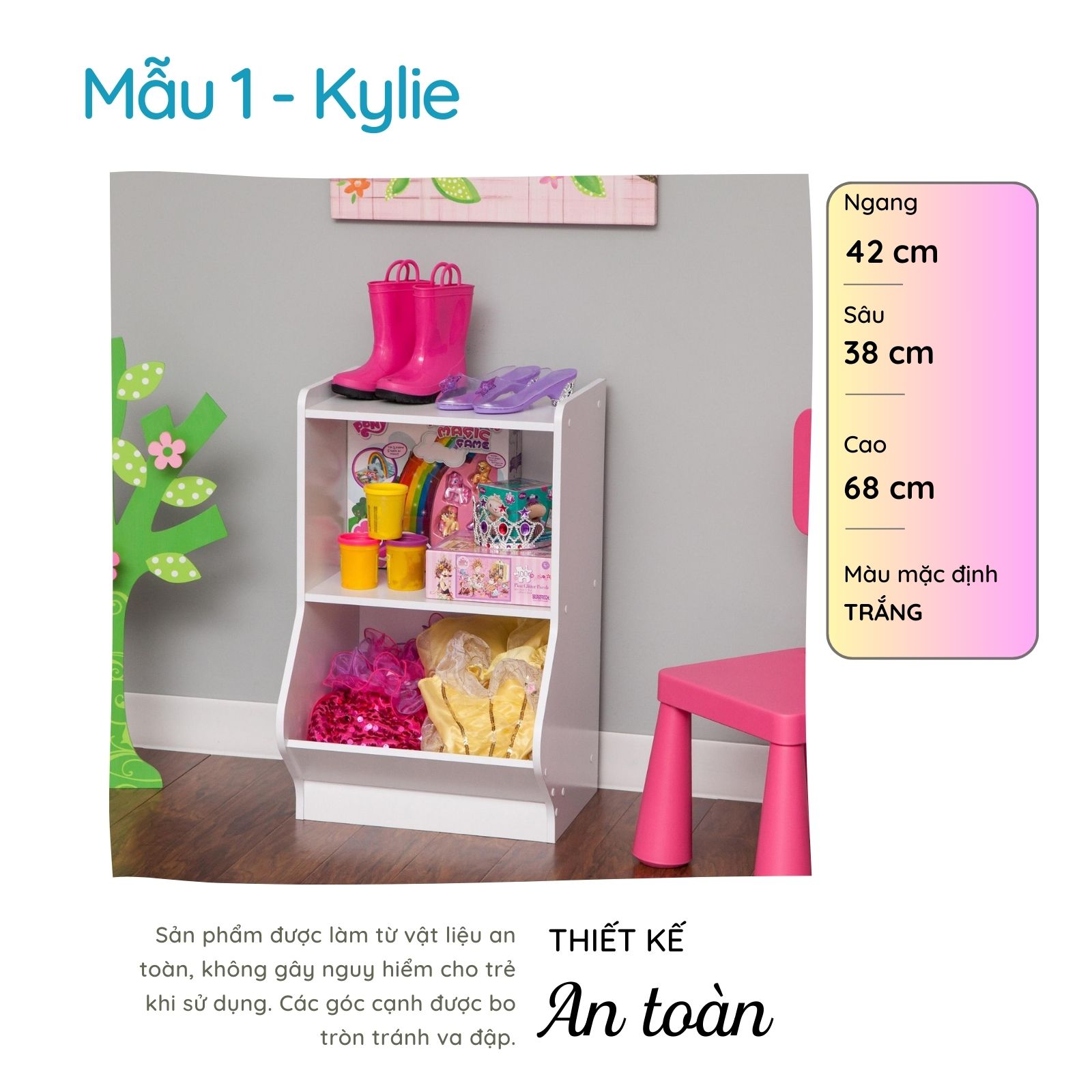 Kệ Đồ Chơi Cho Bé Chuẩn Phương Pháp Montessori Thương Hiệu SMLIFE (Nhiều mẫu, có thể đổi Size và màu sắc)