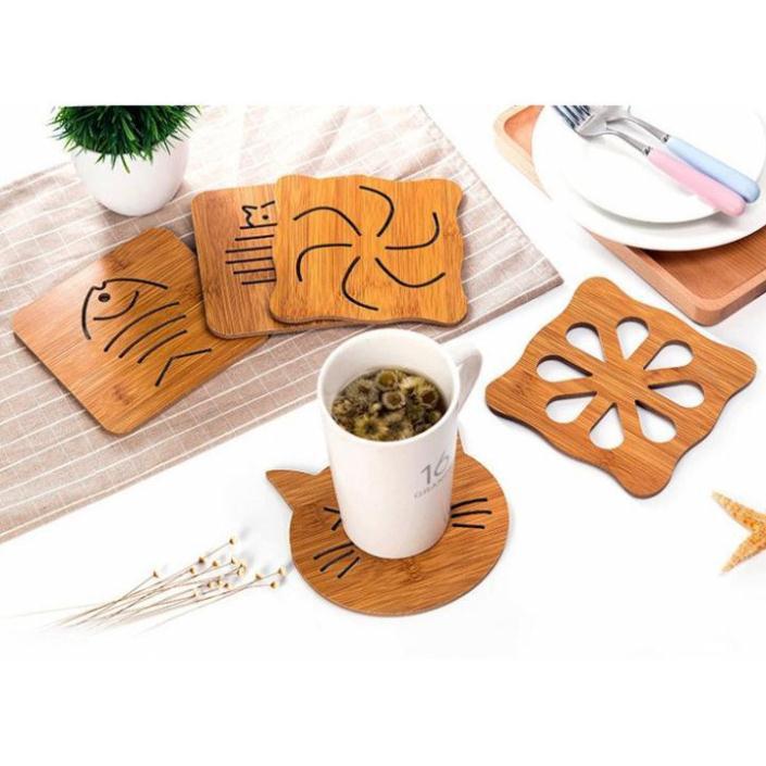 Combo 2 Lót Nồi Gỗ Hình Mèo mã số 045