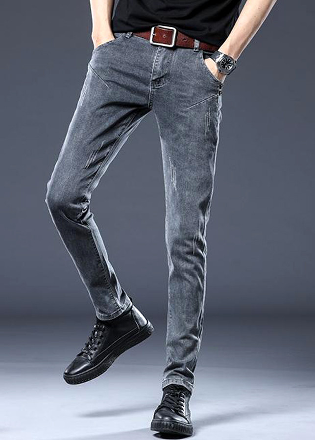 Quần jean nam dáng ôm phông cách châu âu wash nhẹ sang trọng-0494301