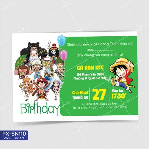 Thiệp thôi nôi – sinh nhật - Đảo Hải Tặc Pluxi