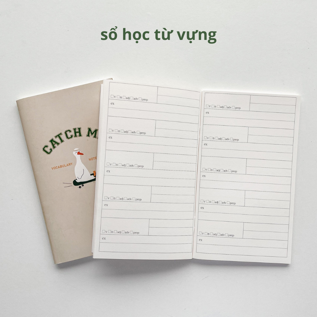 Sổ học từ vựng volcabulary notebook a6 hình ngỗng Crabit