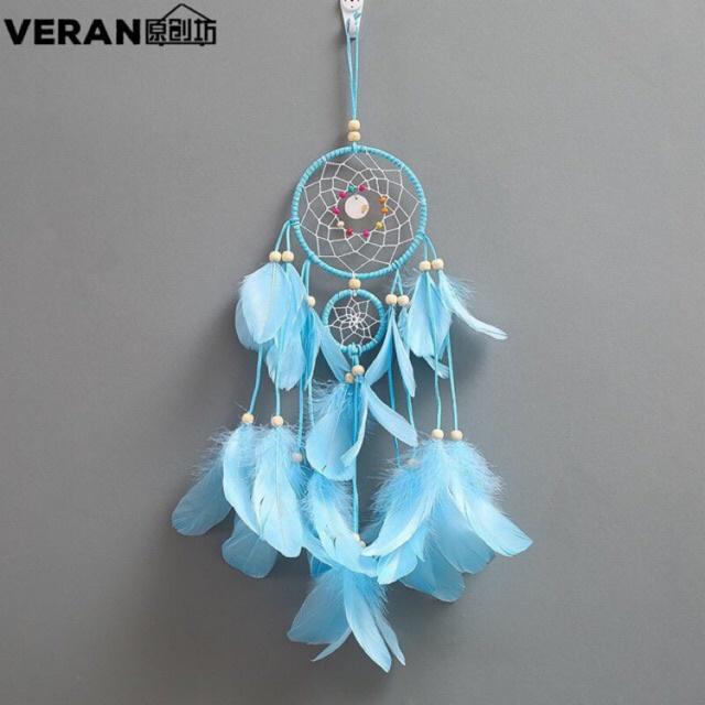 Dreamcatcher 2 tầng gắn lông vũ siêu đep