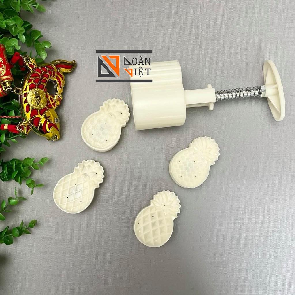 Khuôn Trung Thu 3D Siêu Sắc Nét - Hình QUẢ DỨA  4 mặt 50g , mẫu mới 2021