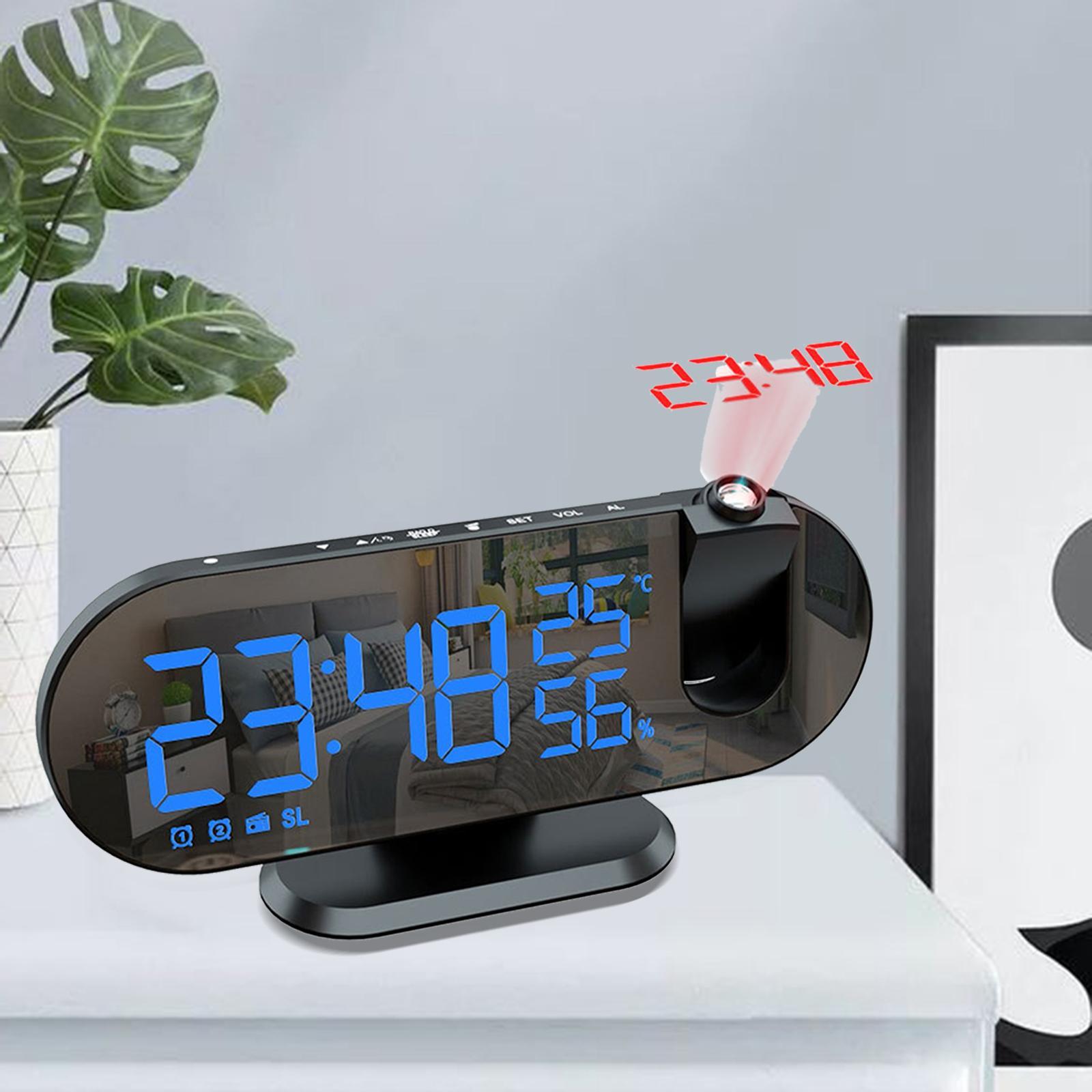 LED Digital Projection Alarm Time Clock Snooze Bedside