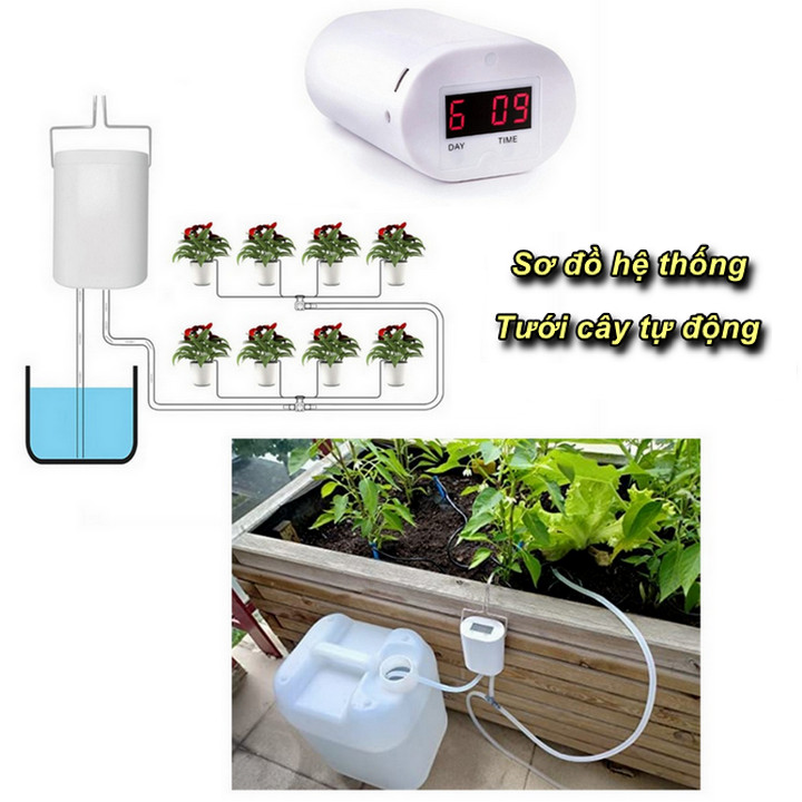 Hệ Thống Tưới Cây 8 Đầu Phun YDJH08 Sạc 1 Lần Sử Dụng 2 Tháng - Home and Garden