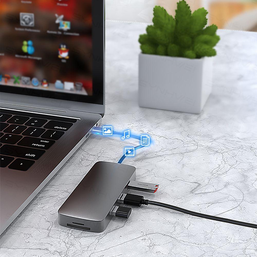 Đế Sạc Điện Thoại Chuyển Đổi Cổng USB C 10 Trong 1 SD TF RJ45 4K HDMI