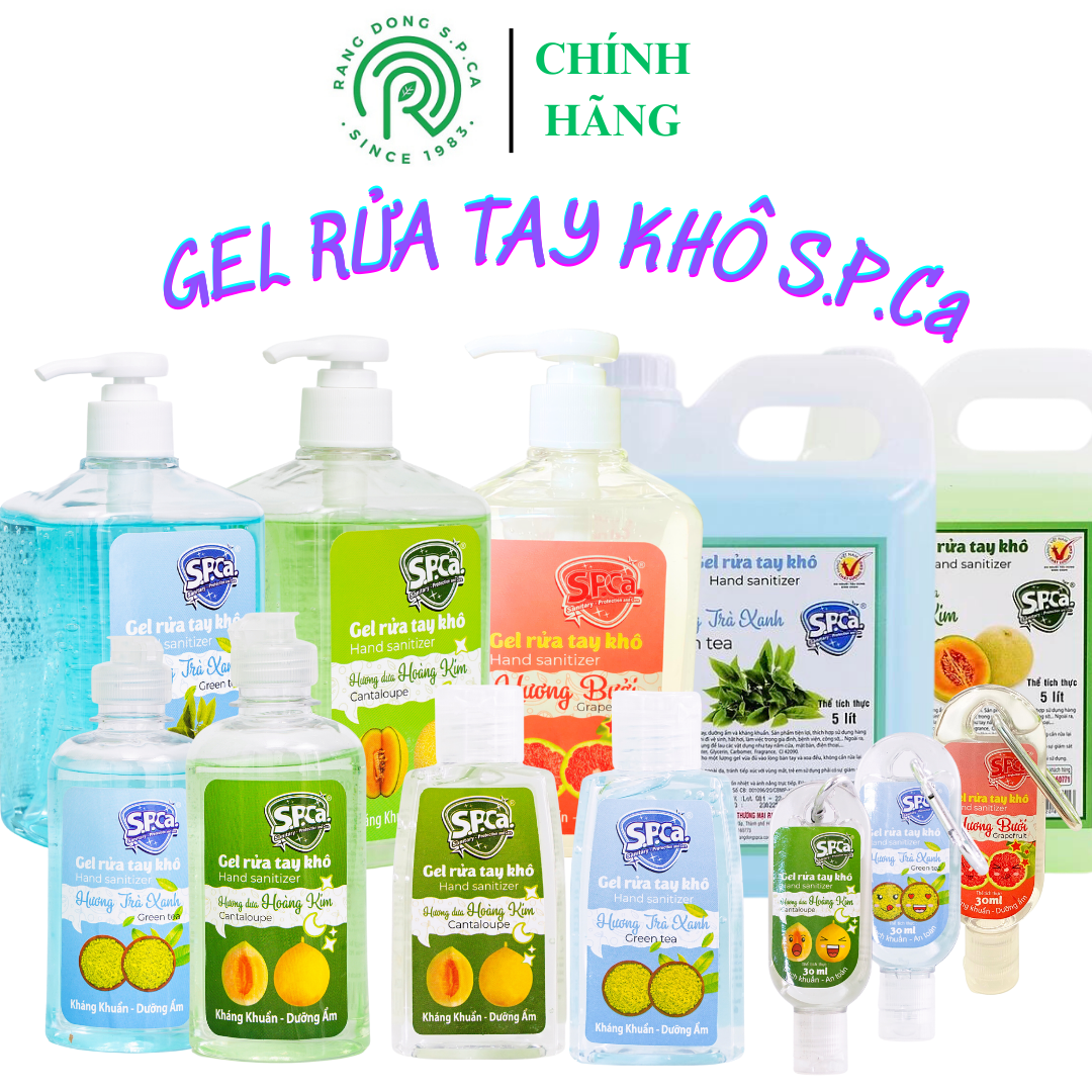 Gel rửa tay khô S.P.Ca. chai 30 ml trà xanh - móc khóa